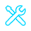 Icono de herramientas cruzadas (llave inglesa y destornillador), representativo de las ocupaciones del sector construcción